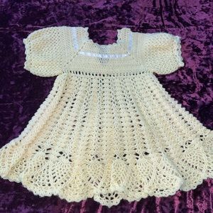 Beautiful hand crocheted yellow dress